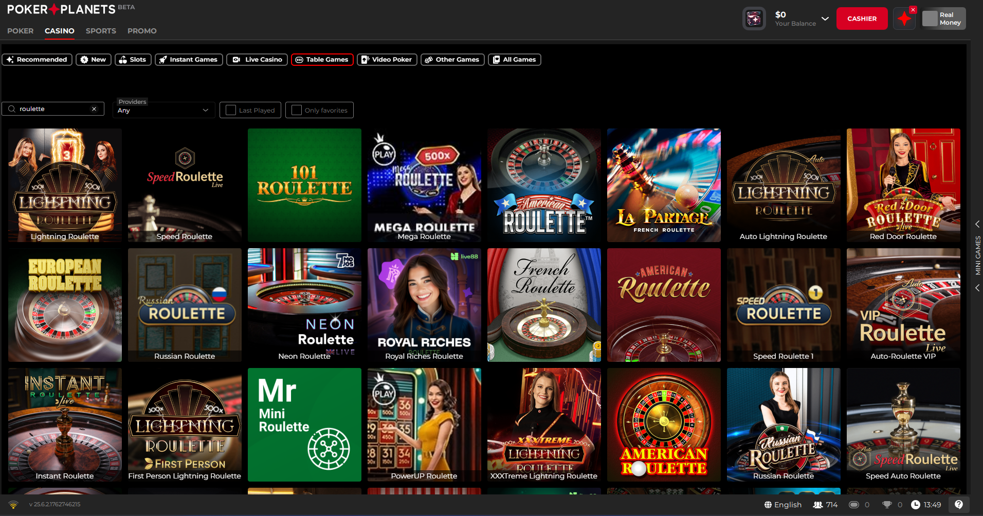 PokerPlanets Roulette